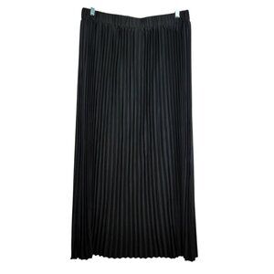Shein Curve Pleated Maxi Skirt Black 2XL Pull On Cocktail Party Boho Romantic